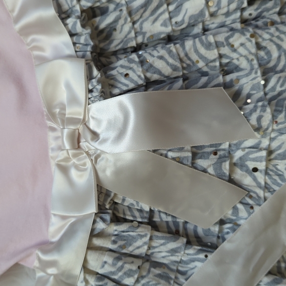 BONNIE BABY | Baby Girls Tiered Ruffle Party Dress with White Satin Ribbon, 12M - Picture 3 of 5